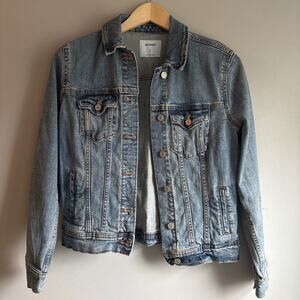 Old Navy Denim Jacket Distressed Light Wash Womens Size Small